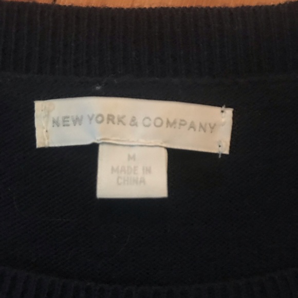 New York & Co Beaded Sweater - Med (Navy) - Picture 2 of 3